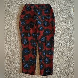 J. Crew maroon and blue floral print jogger pants